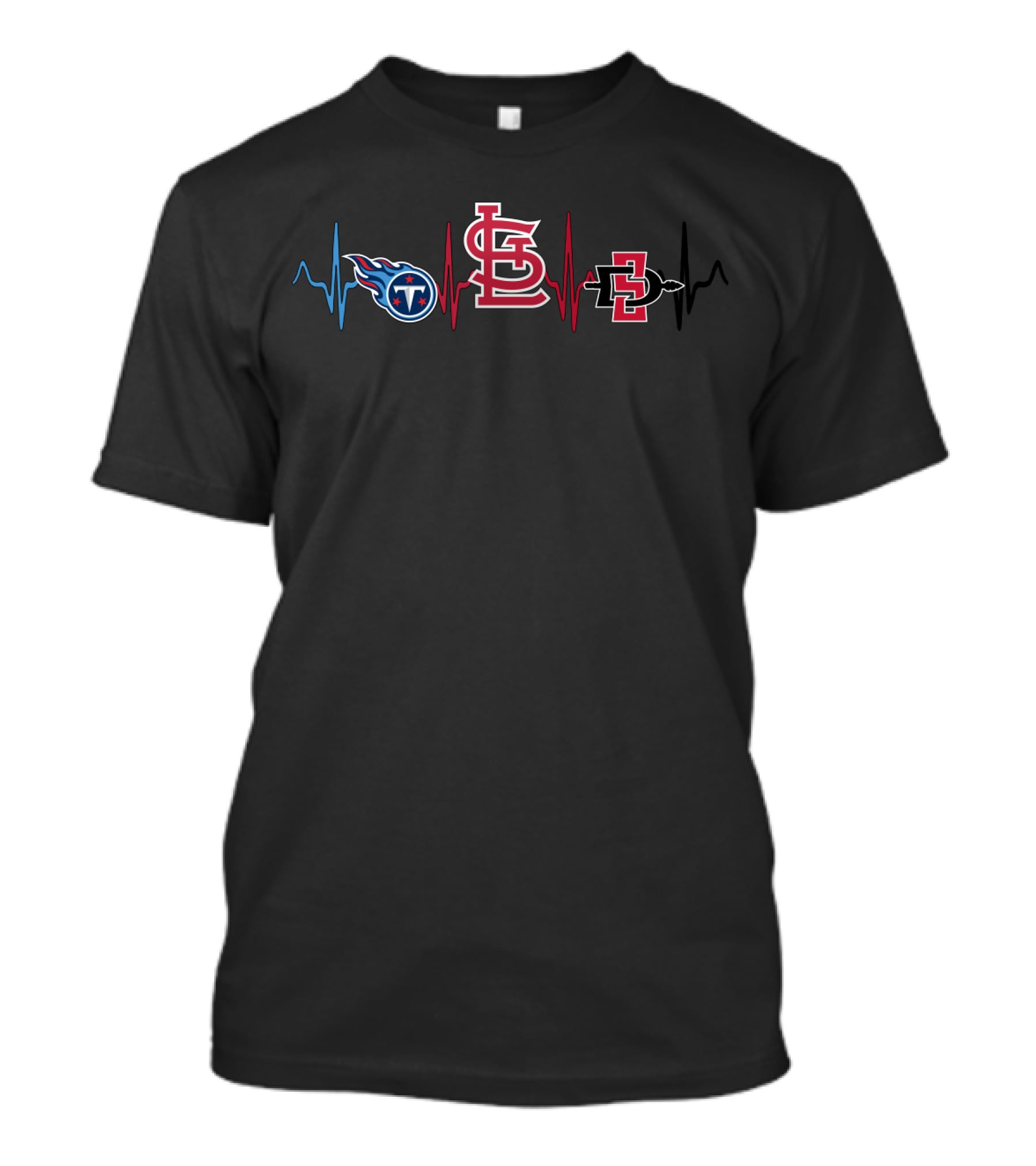 Tennessee Titans St. Louis Cardinals San Diego State Aztecs Heartbeat T-Shirt