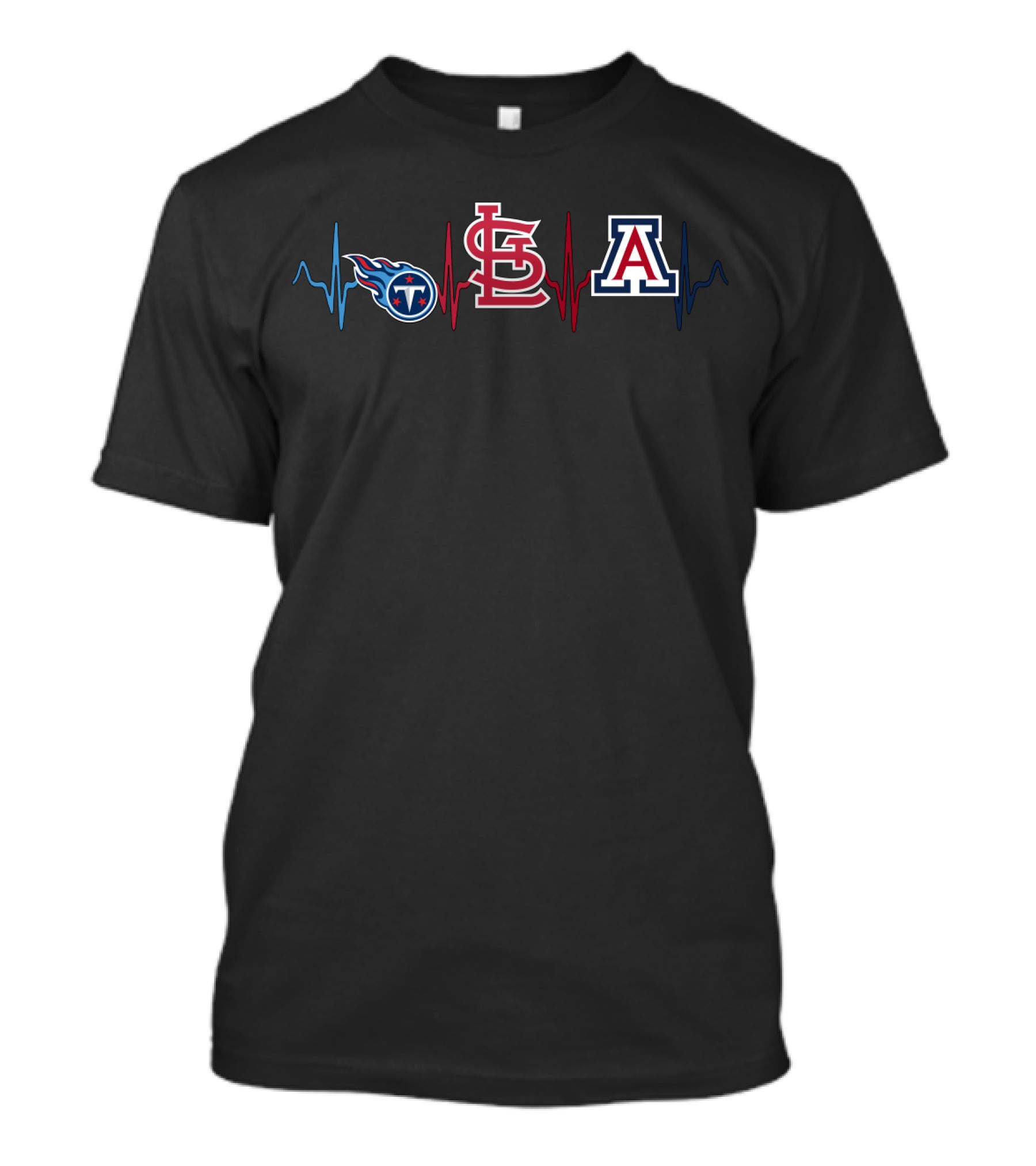 Titans St. Louis Cardinals Arizona Wildcats Heartbeat T-Shirt