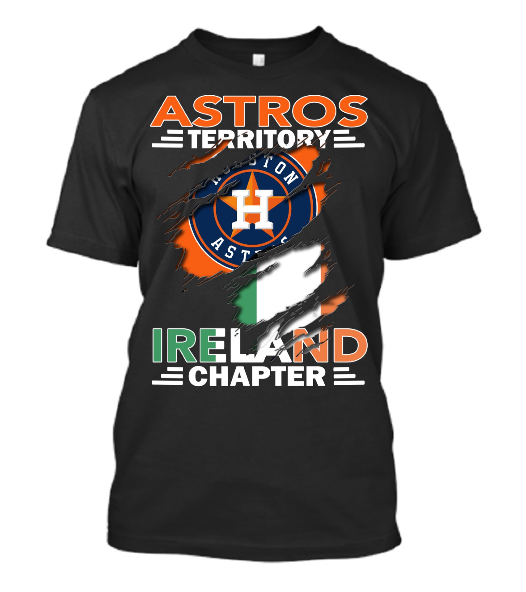 Astros Territory Ireland Chapter Houston Astros Logo Irish Flag T-Shirt
