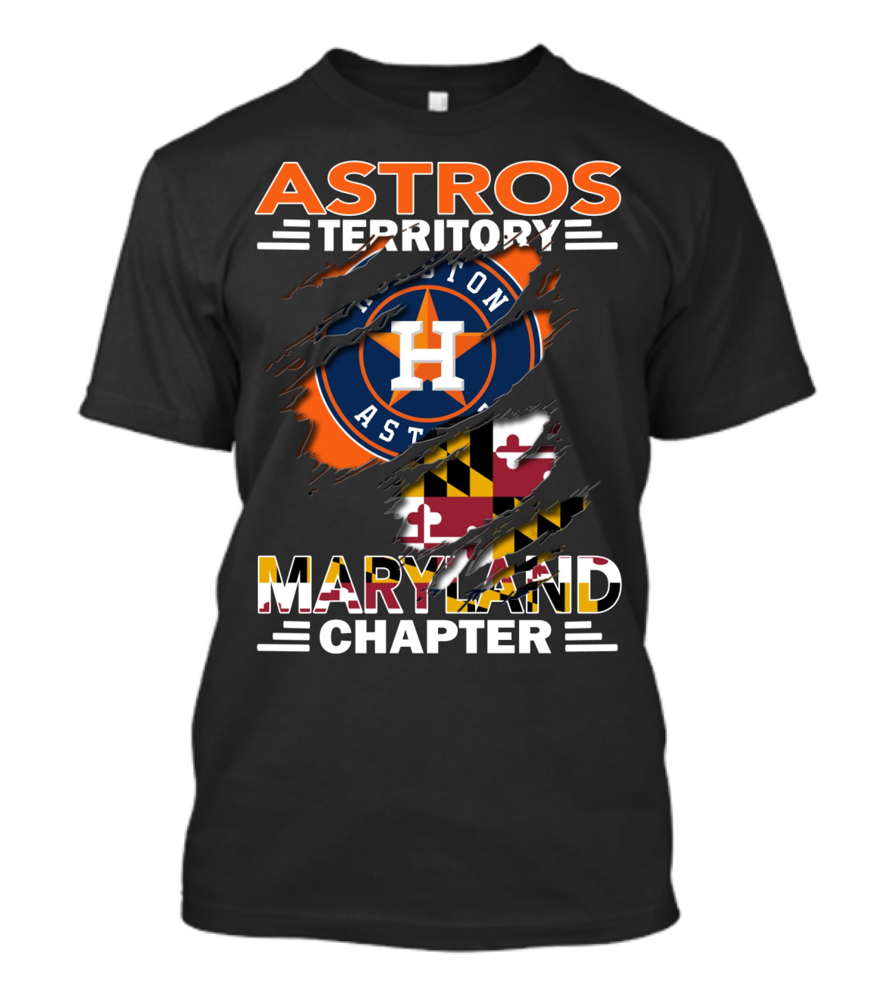 Astros Territory Maryland Chapter Houston Astros Logo Maryland Flag T-Shirt