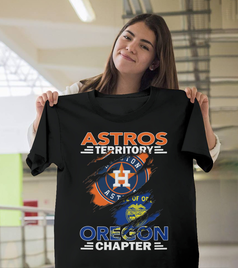 Astros Territory Oregon Chapter Houston Astros State of Oregon Flag T-Shirt