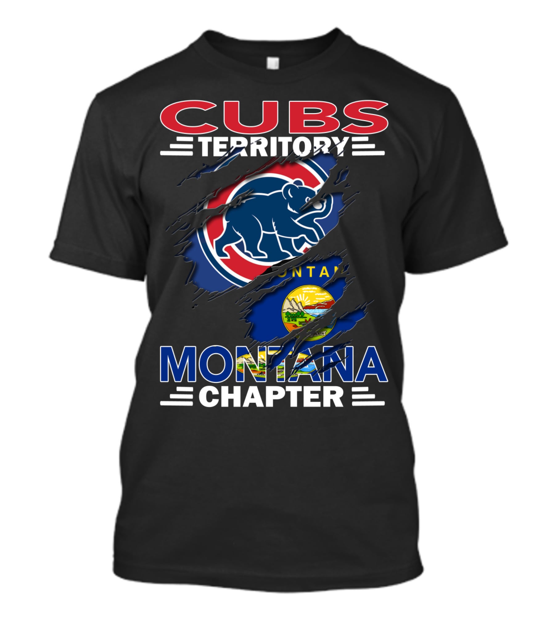 Cubs Territory Montana Chapter Bears And State Flag Elements T-Shirt