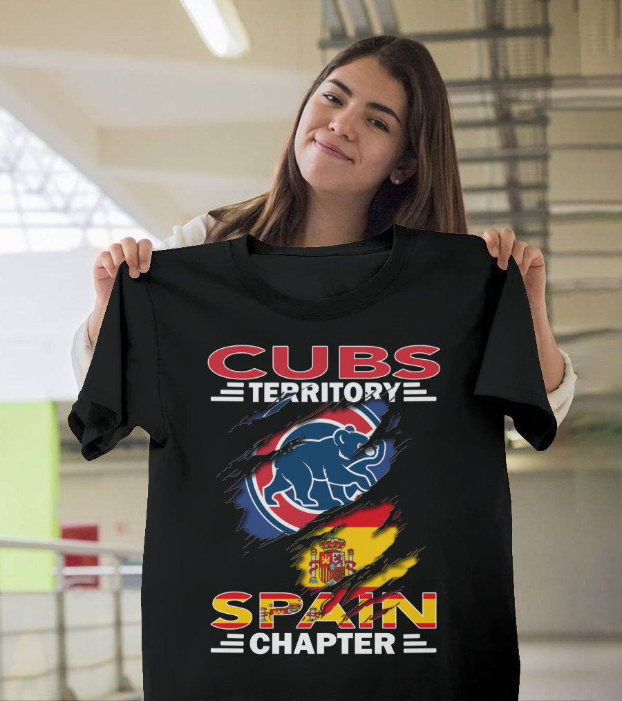 Cubs Territory Spain Chapter Blue Bear Logo Spanish Flag T-Shirt