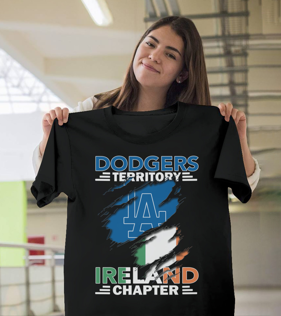 Dodgers Territory LA Logo Ireland Chapter Irish Flag T-Shirt