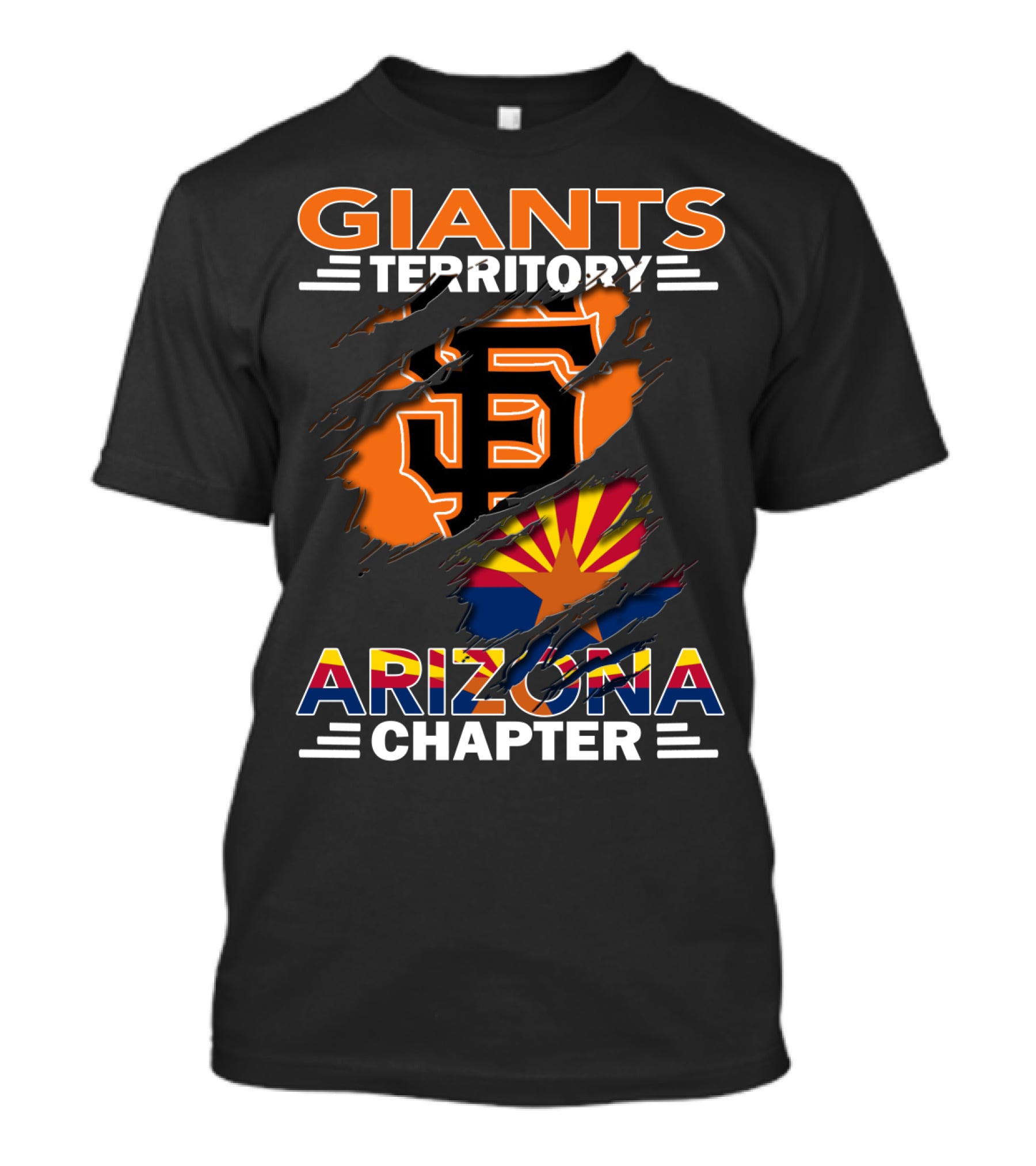 Giants Territory Arizona Chapter San Francisco Logo And Arizona Flag Elements T-Shirt