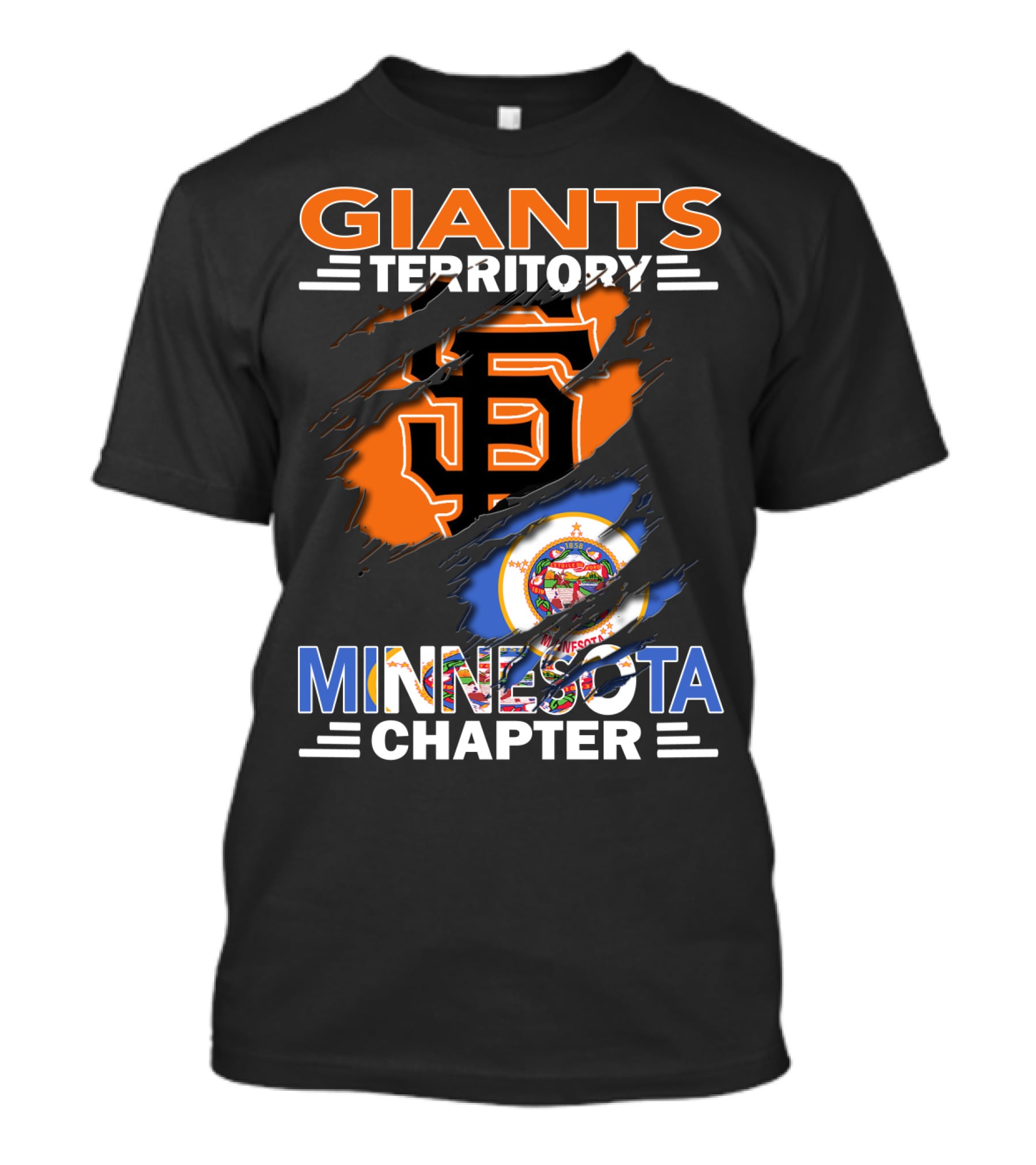 Giants Territory Minnesota Chapter San Francisco Giants Logo Minnesota State Flag T-Shirt