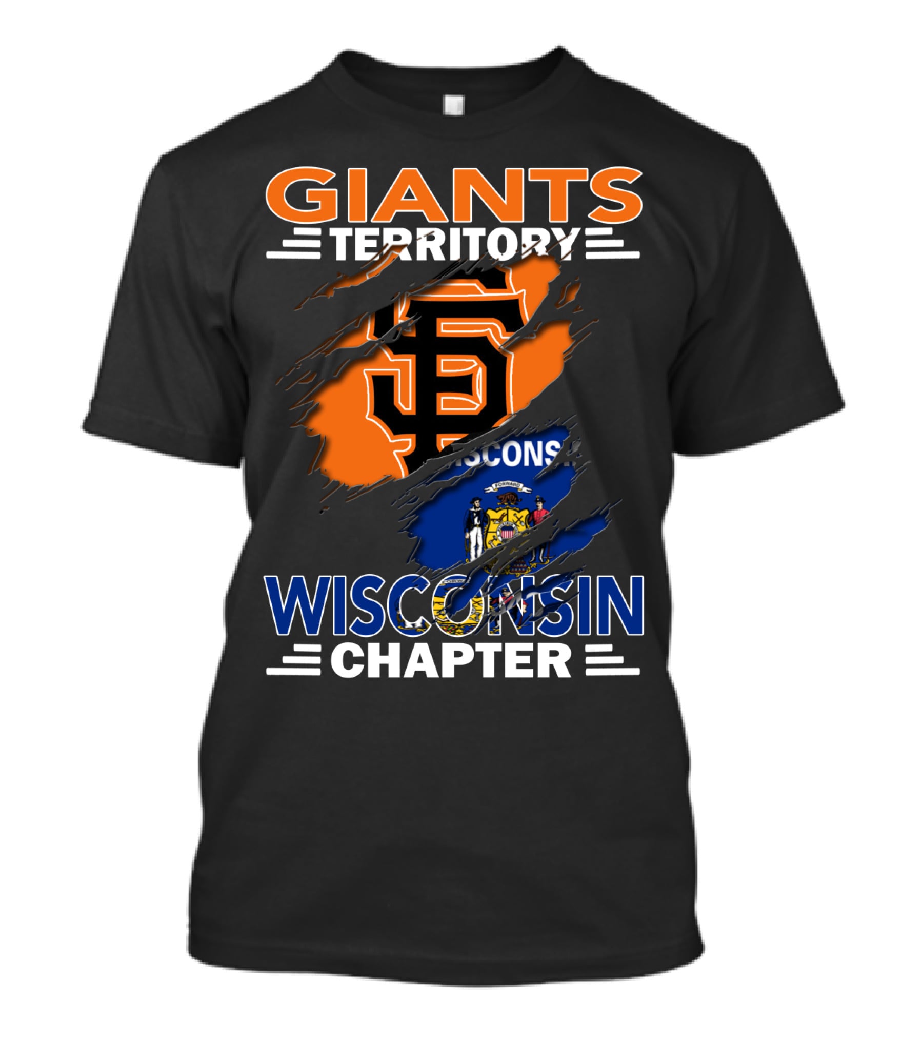 Giants Territory Wisconsin Chapter San Francisco Logo Giants Flag T-Shirt