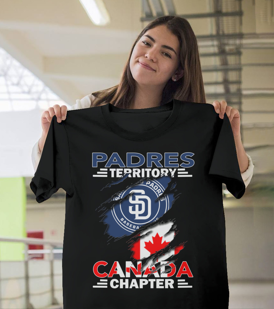 Padres Territory Canada Chapter San Diego Baseball Canadian Flag T-Shirt