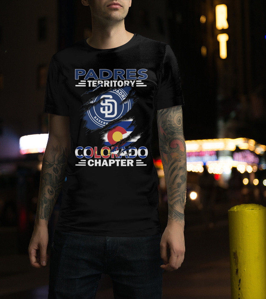 Padres Territory San Diego Baseball Colorado Chapter Flag Integration T-Shirt