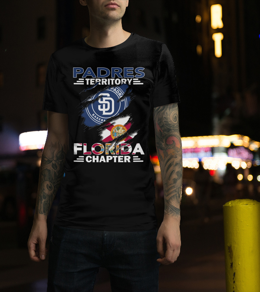 Padres Territory San Diego Baseball Florida Chapter Flag T-Shirt