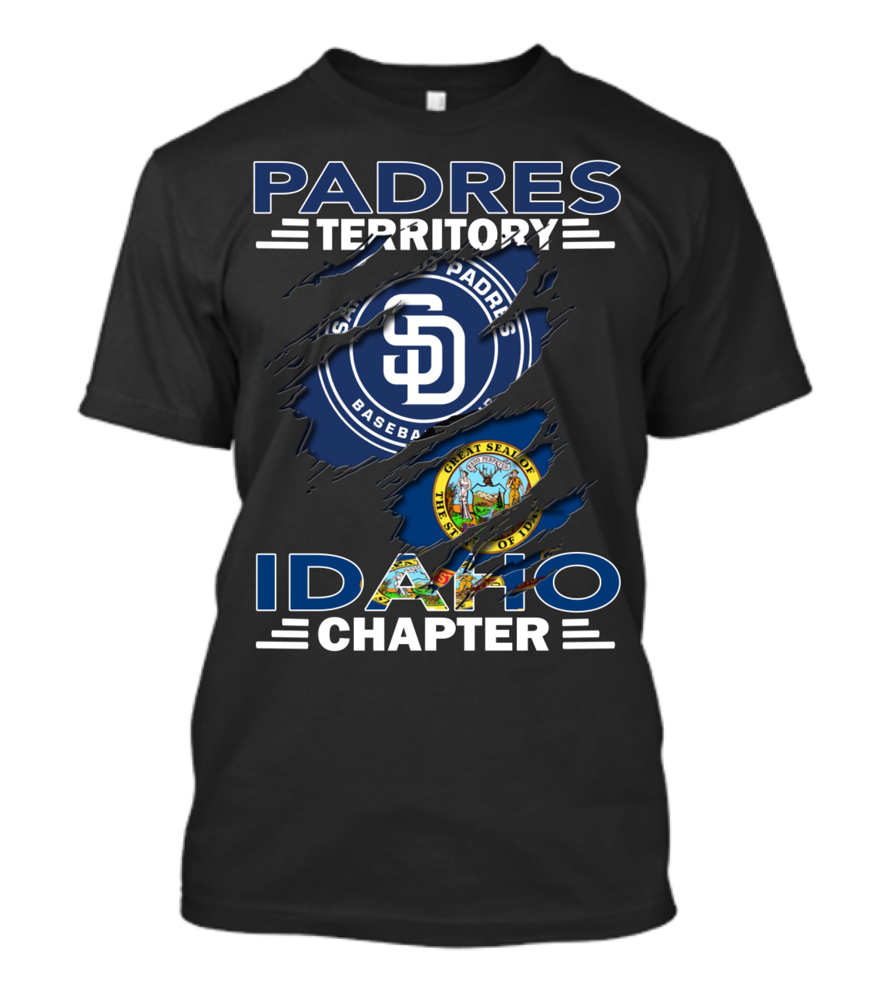San Diego Padres Territory Idaho Chapter State Seal Integration T-Shirt
