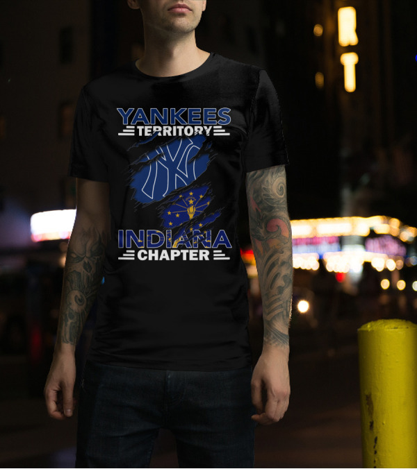 Yankees Territory Indiana Chapter Flag And Logo Fusion T-Shirt