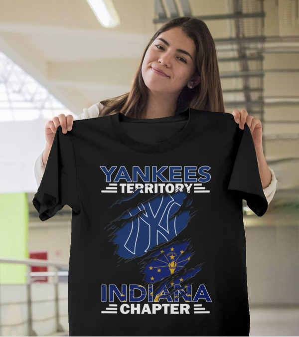 Yankees Territory Indiana Chapter Flag And Logo Fusion T-Shirt