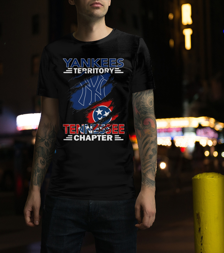 Yankees Territory Tennessee Chapter NY Logo And Tennessee Flag T-Shirt