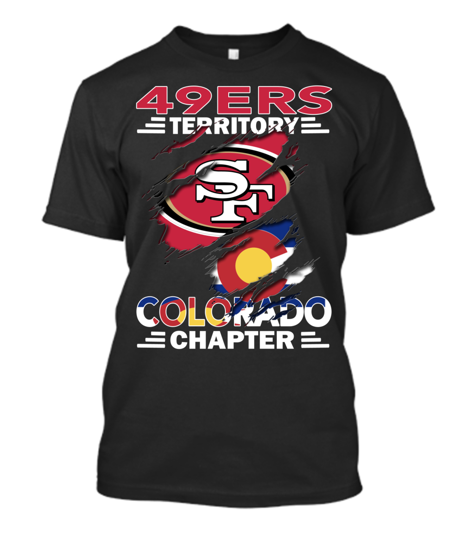 49ers Territory SF Logo Colorado Flag Chapter T-Shirt