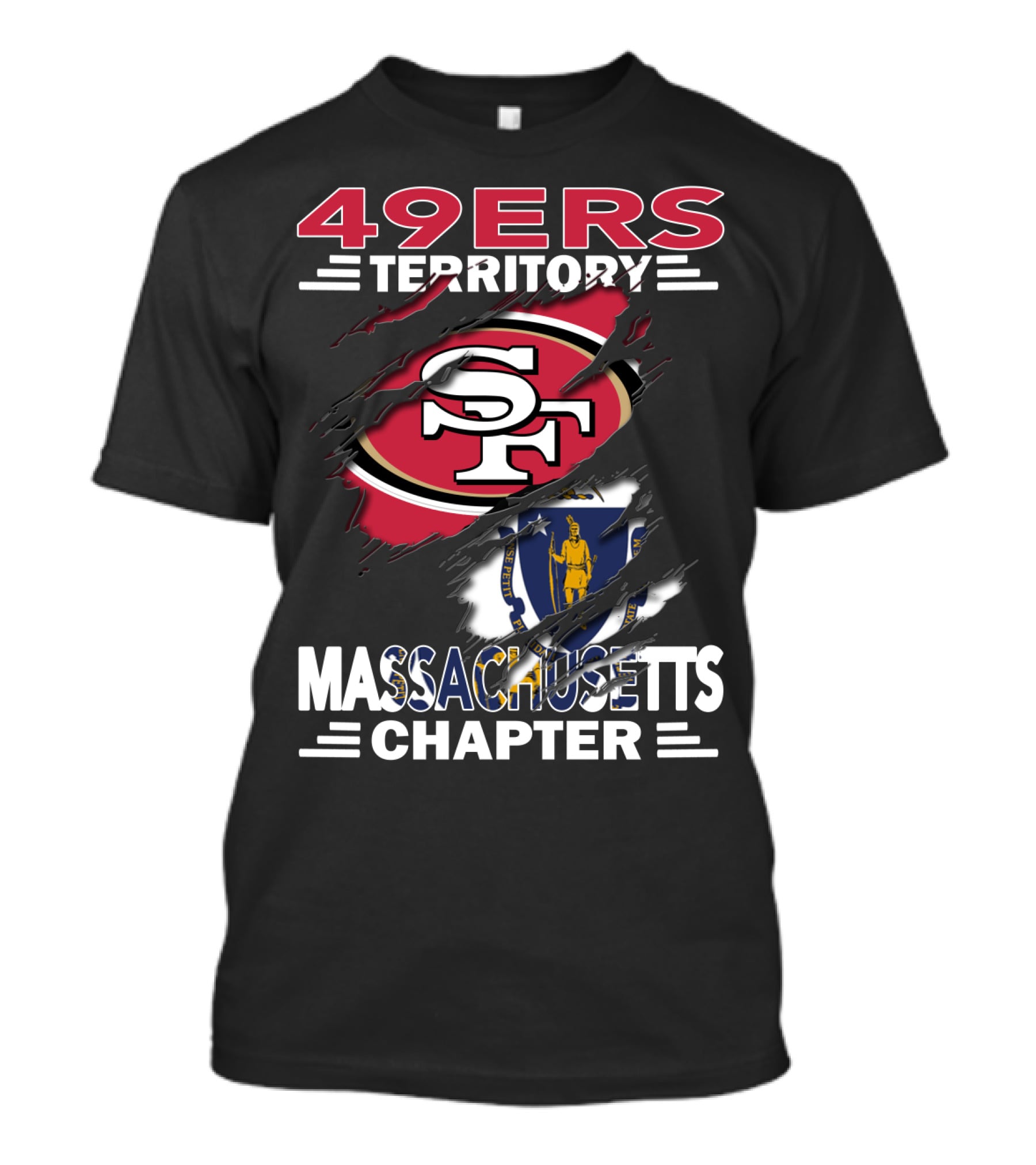 49ers Territory SF Logo Massachusetts Chapter T-Shirt