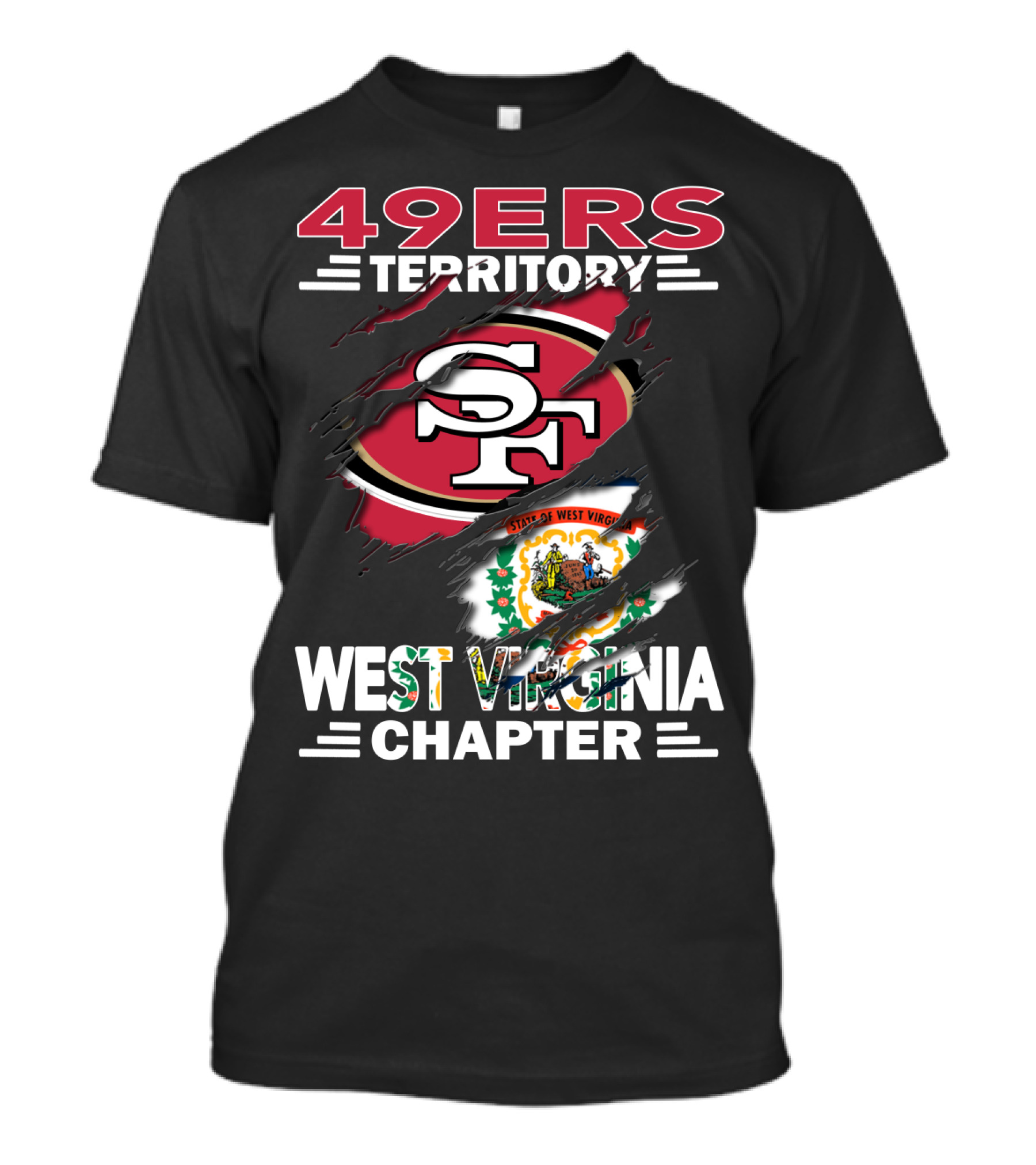 49ers Territory SF Logo West Virginia Chapter State Seal T-Shirt