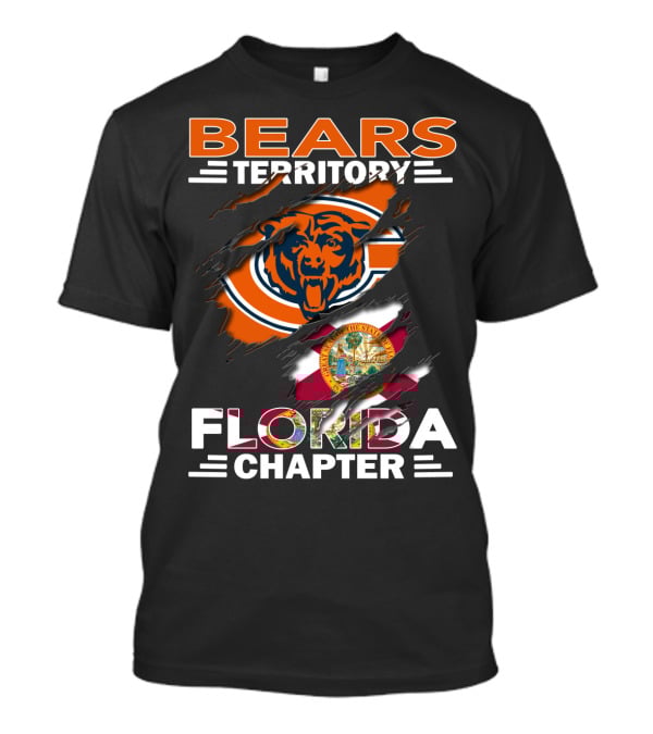 Bears Territory Florida Chapter Chicago Bears Logo And Florida State Flag T-Shirt