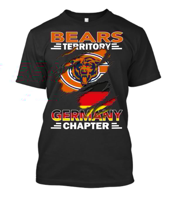 Bears Territory Germany Chapter Chicago Bears Logo German Flag T-Shirt