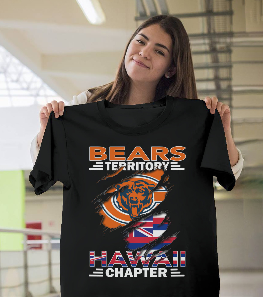 Bears Territory Hawaii Chapter Logo with Bear and Hawaiian Flag Elements T-Shirt