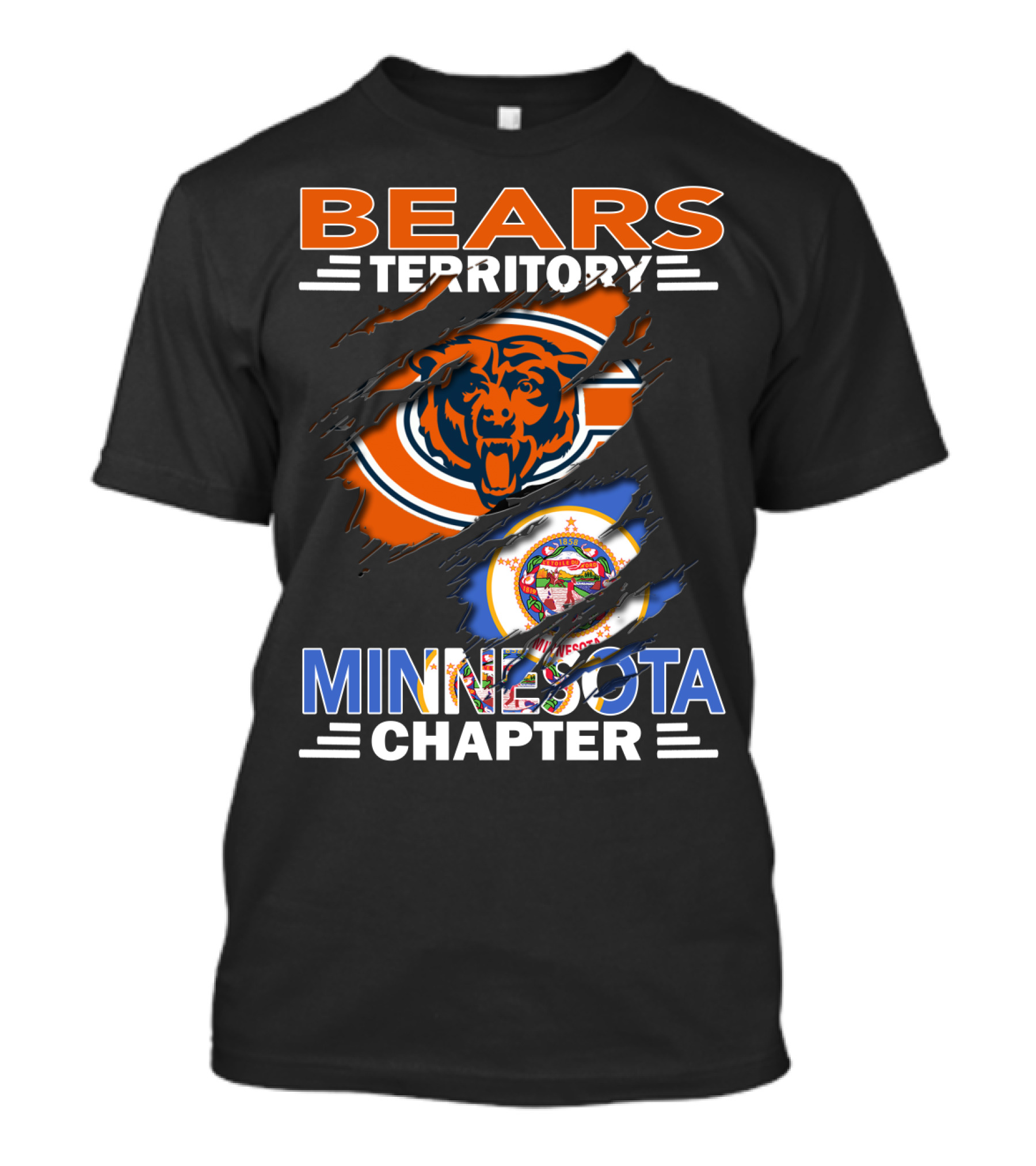 Bears Territory NFL Minnesota Chapter With State Flag Elements T-Shirt