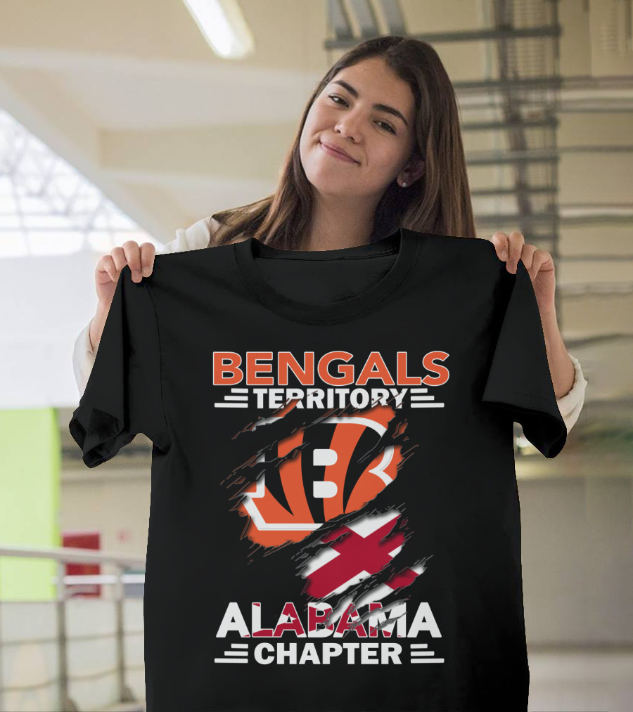 Bengals Territory Alabama Chapter Logo Featuring Torn Flag T-Shirt