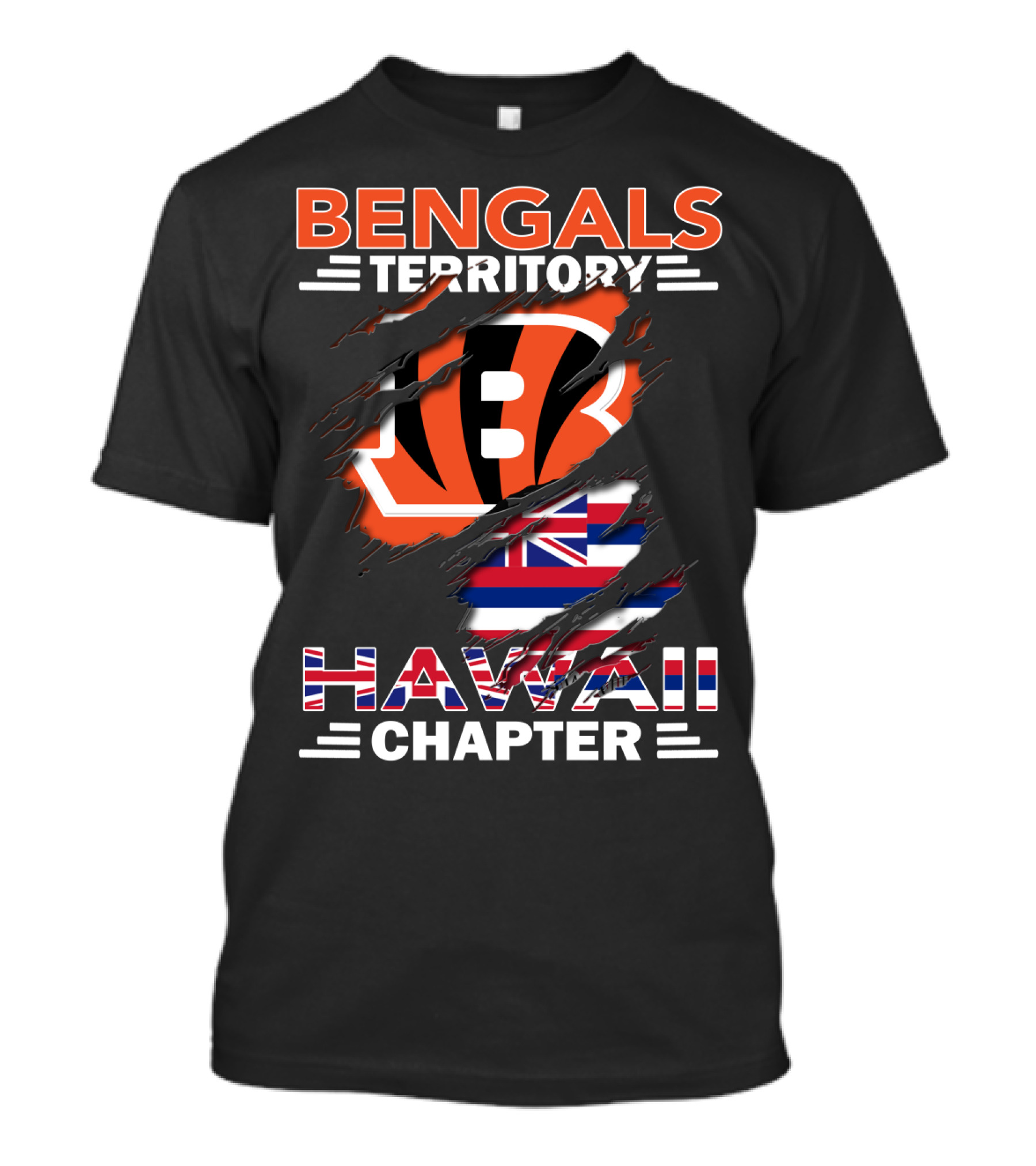Bengals Territory Hawaii Chapter NFL Logo With Hawaiian Flag Elements T-Shirt