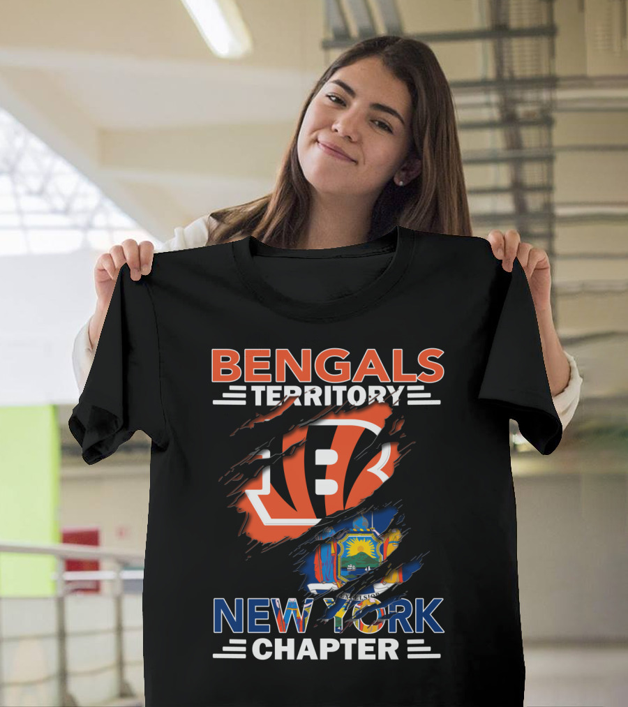 Bengals Territory New York Chapter Iconic Sports Fan Emblem T-Shirt