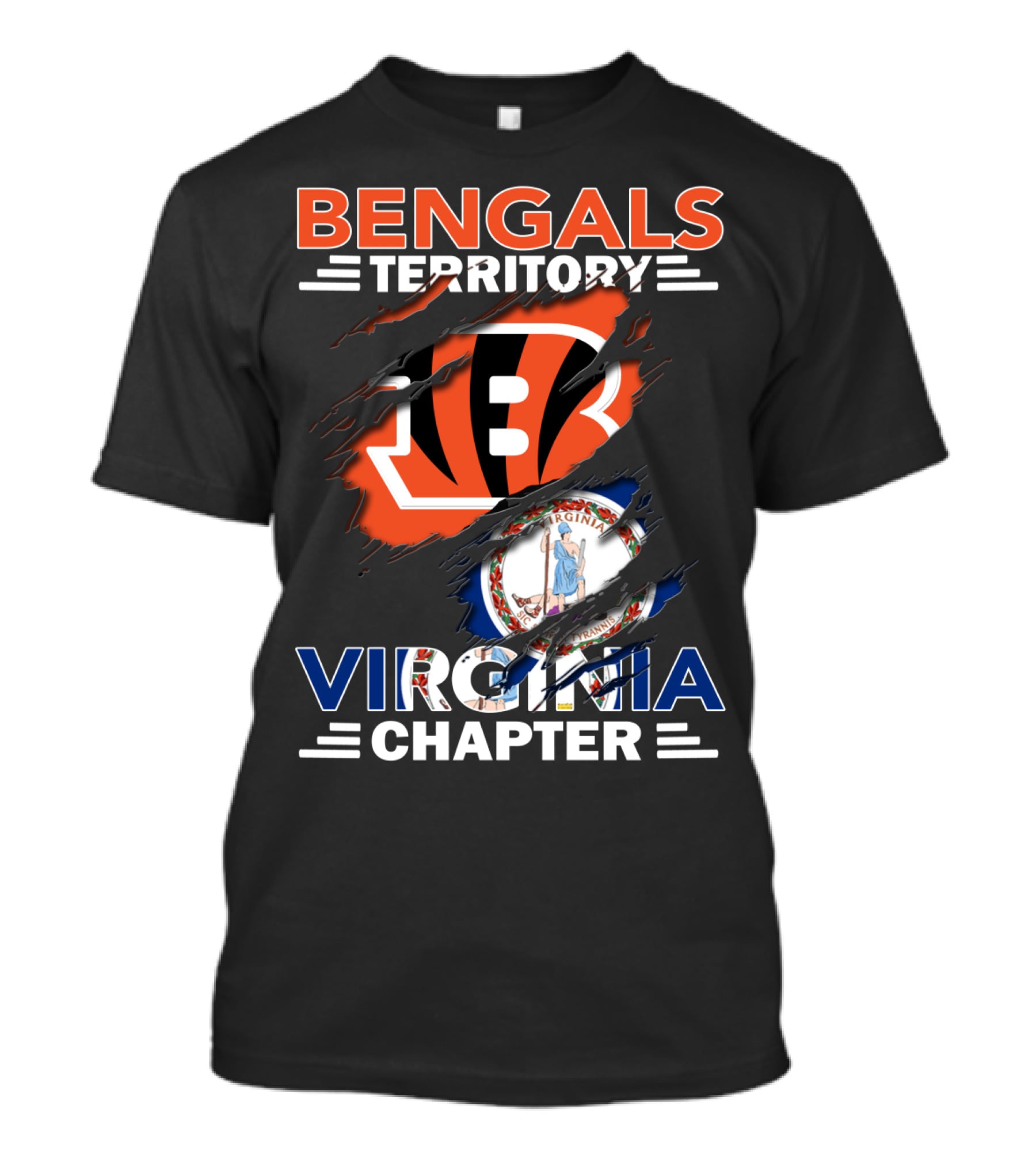 Bengals Territory Virginia Chapter Logo With State Emblem T-Shirt