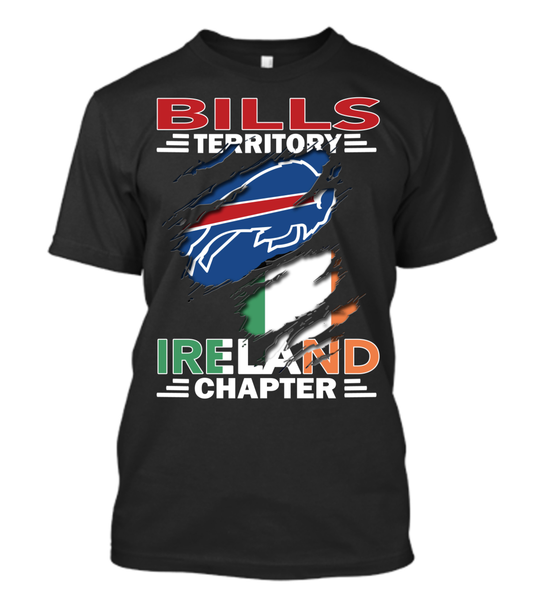 Bills Territory Ireland Chapter Buffalo Logo And Irish Flag T-Shirt
