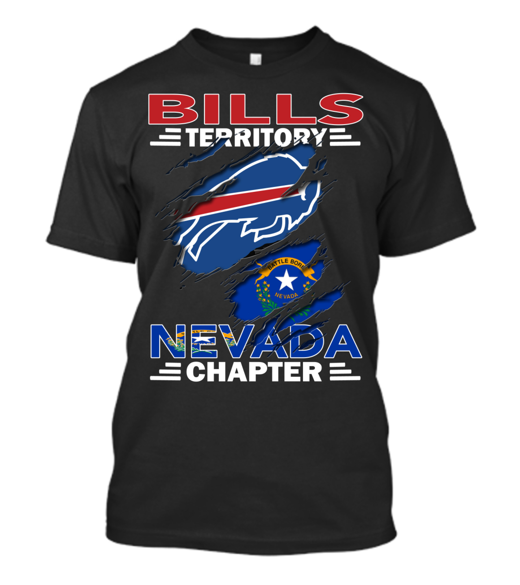 BILLS Territory Nevada Chapter Buffalo Nevada Flag Elements T-Shirt