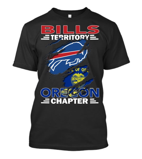 Bills Territory Oregon Chapter Buffalo And State Of Oregon Flag Elements T-Shirt