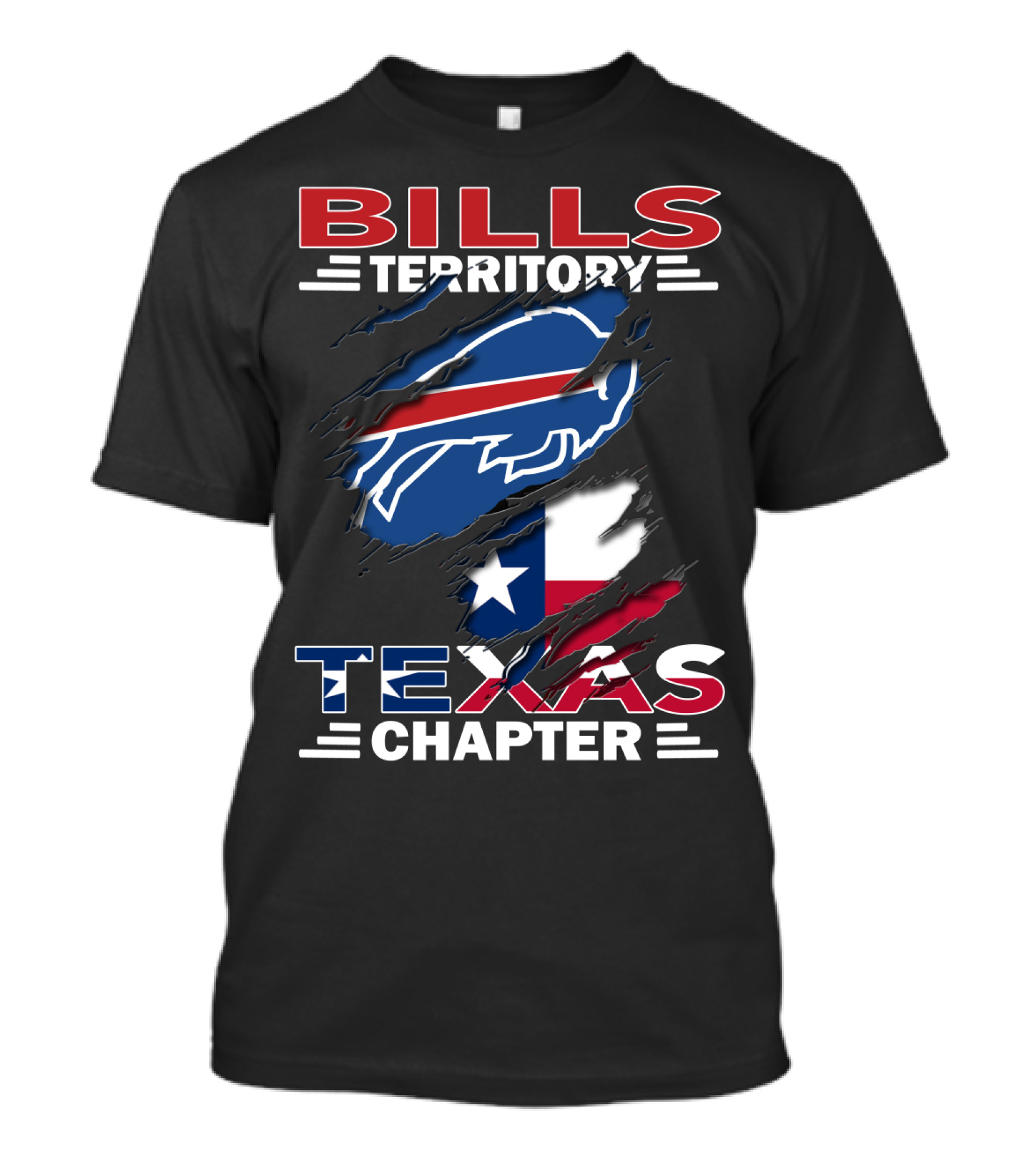 Bills Territory Texas Chapter Buffalo Logo Texas Flag T-Shirt