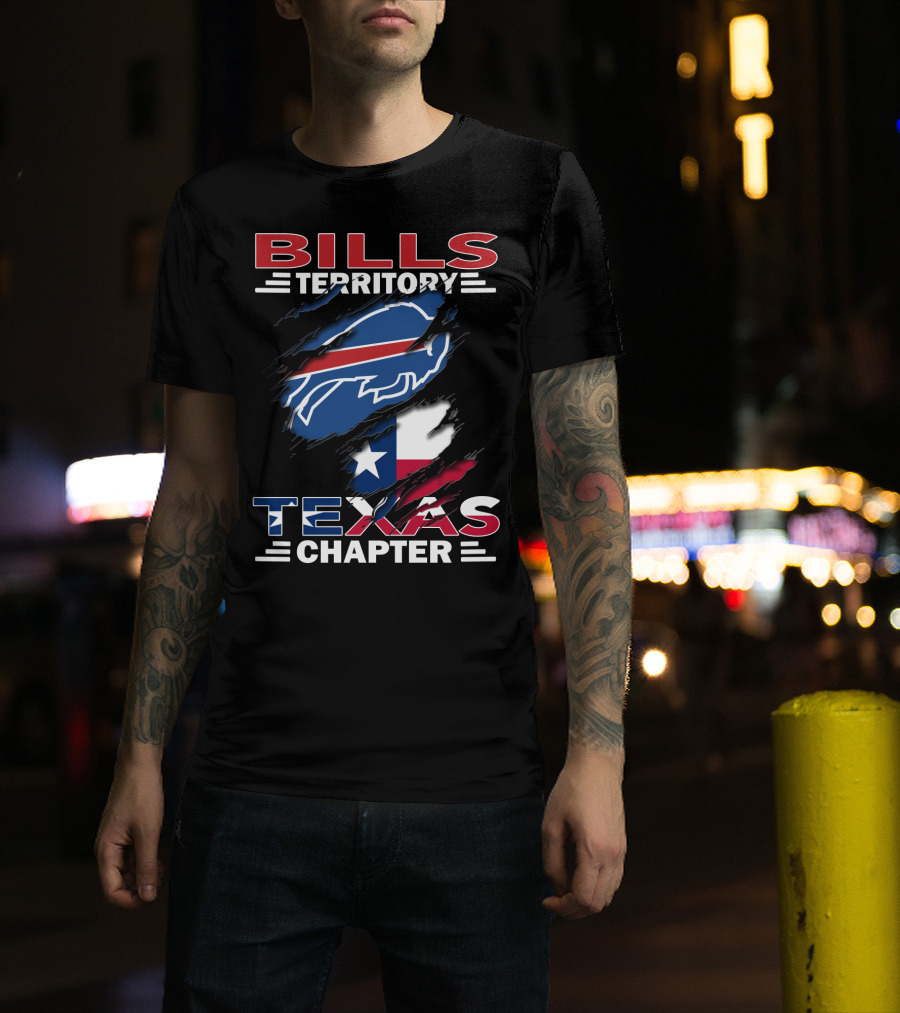 Bills Territory Texas Chapter Buffalo Logo Texas Flag T-Shirt
