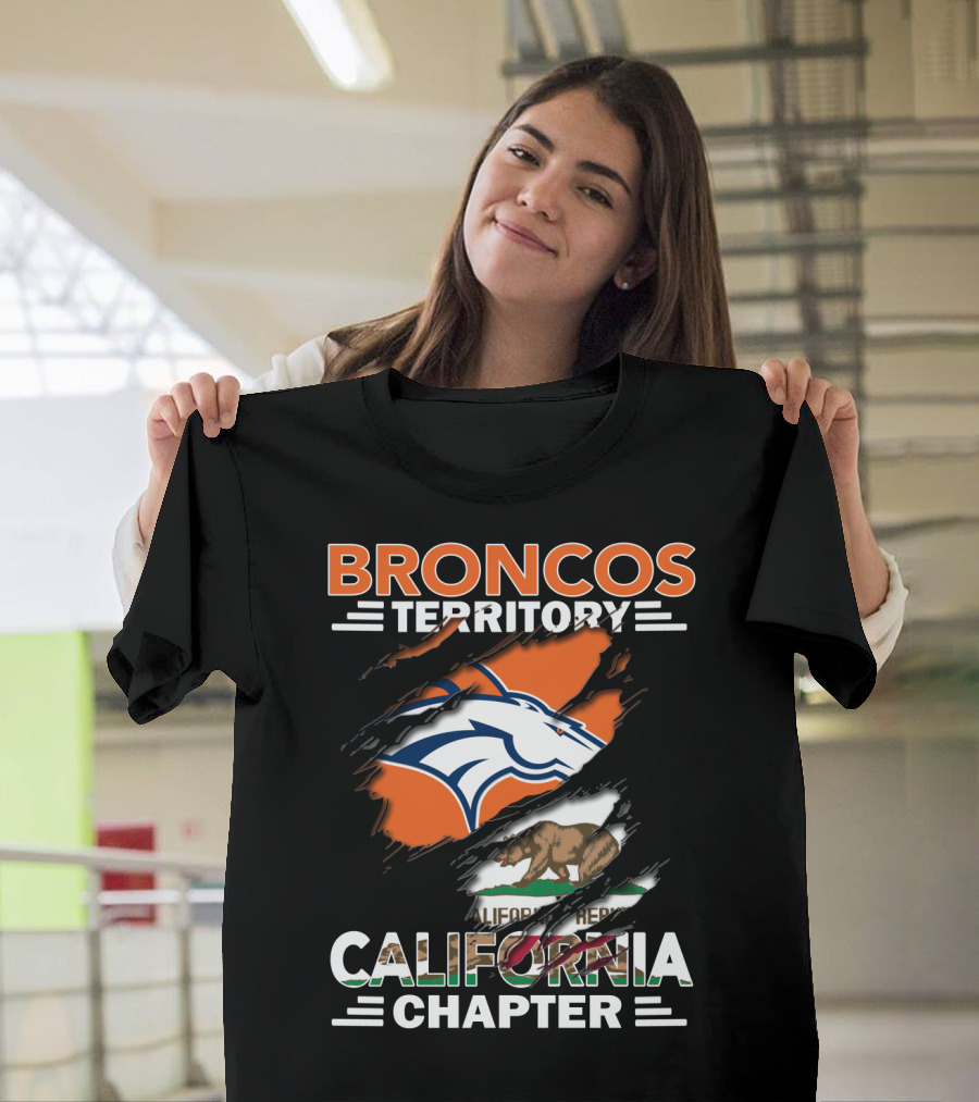 Broncos Territory California Chapter With Logo And Bear Flag Elements T-Shirt