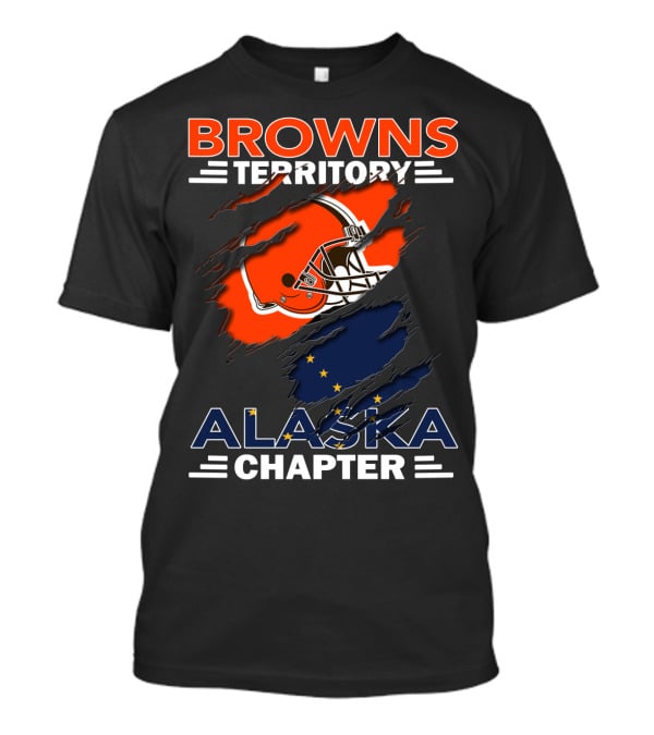 Browns Territory Alaska Chapter Football Helmet And Alaska Flag Integration T-Shirt
