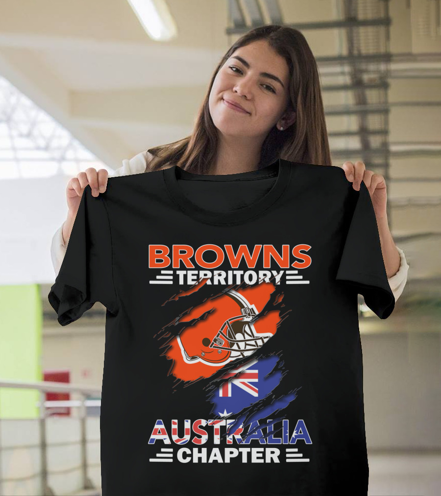 Browns Territory Australia Chapter Helmet with Flag T-Shirt