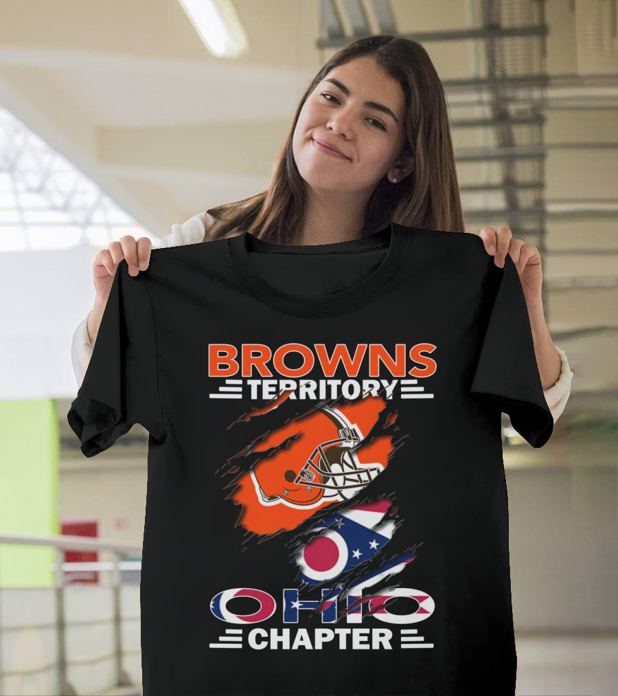 Browns Territory Ohio Chapter Helmet Flag T-Shirt
