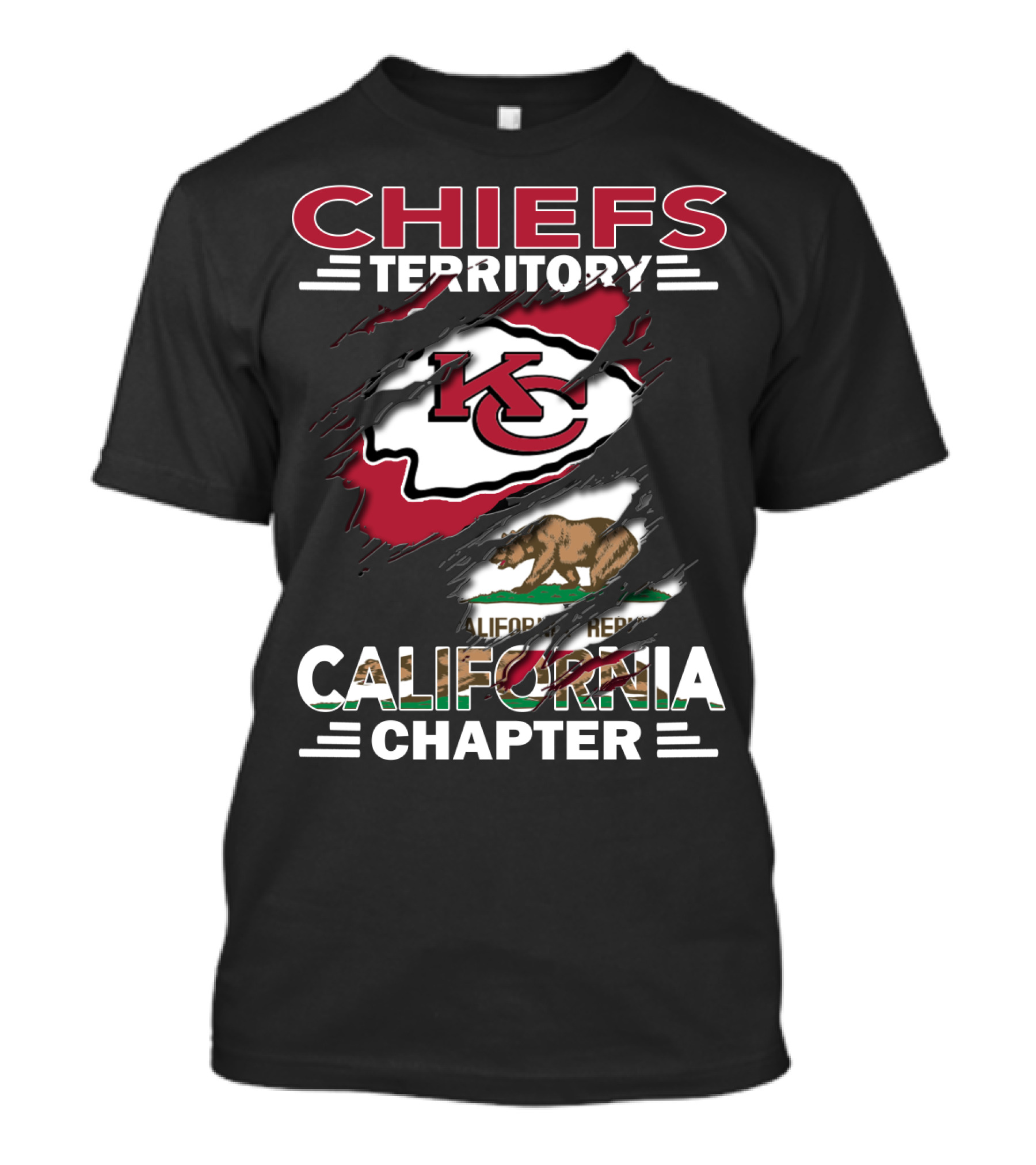 Chiefs Territory California Chapter KC Bear Flag T-Shirt