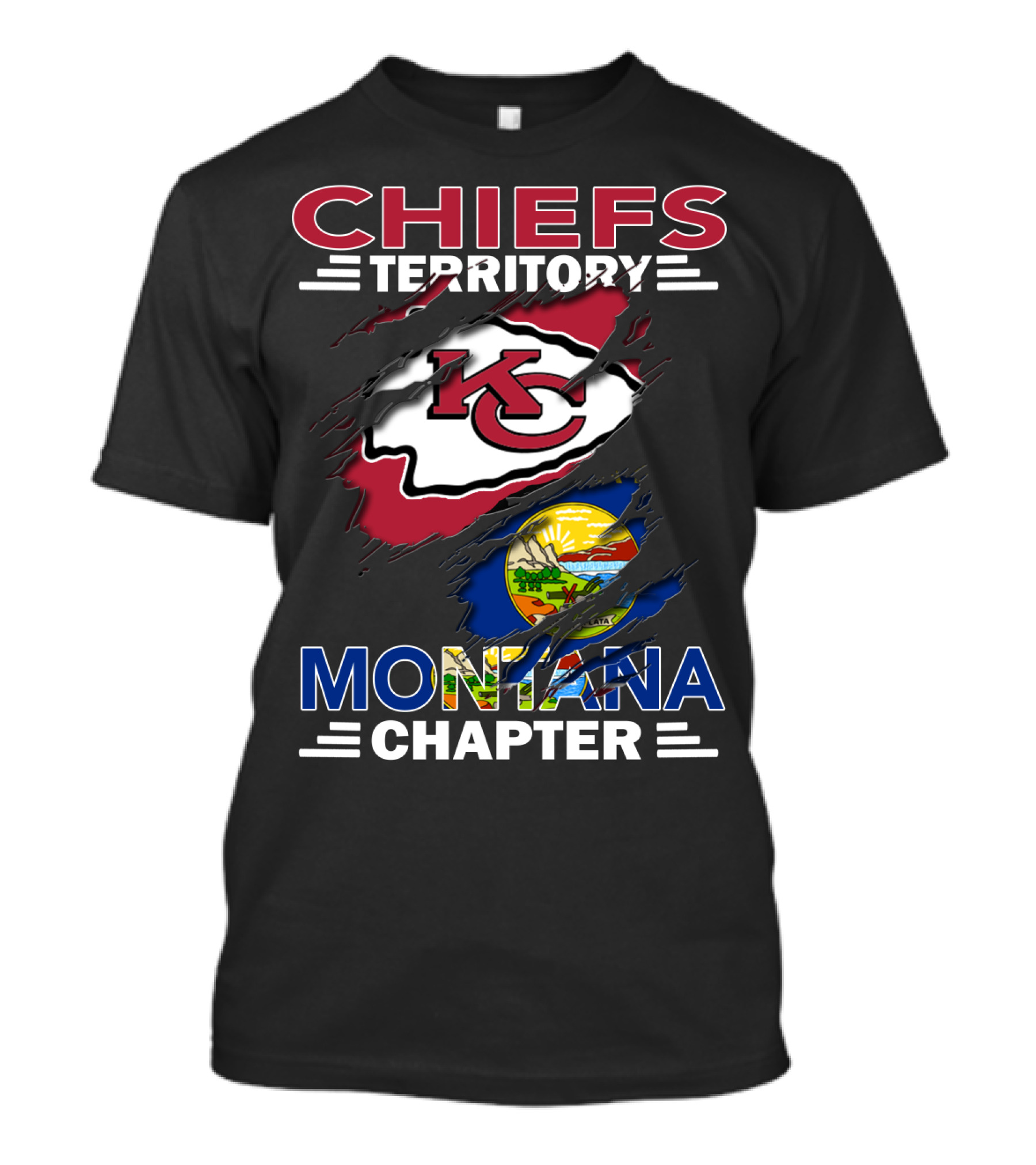 Chiefs Territory Montana Chapter KC Football Fans Edition T-Shirt