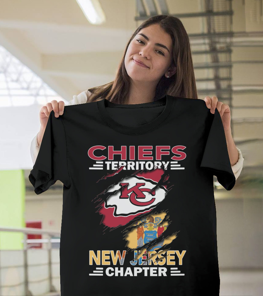 Chiefs Territory New Jersey Chapter KC Logo and State Emblem T-Shirt