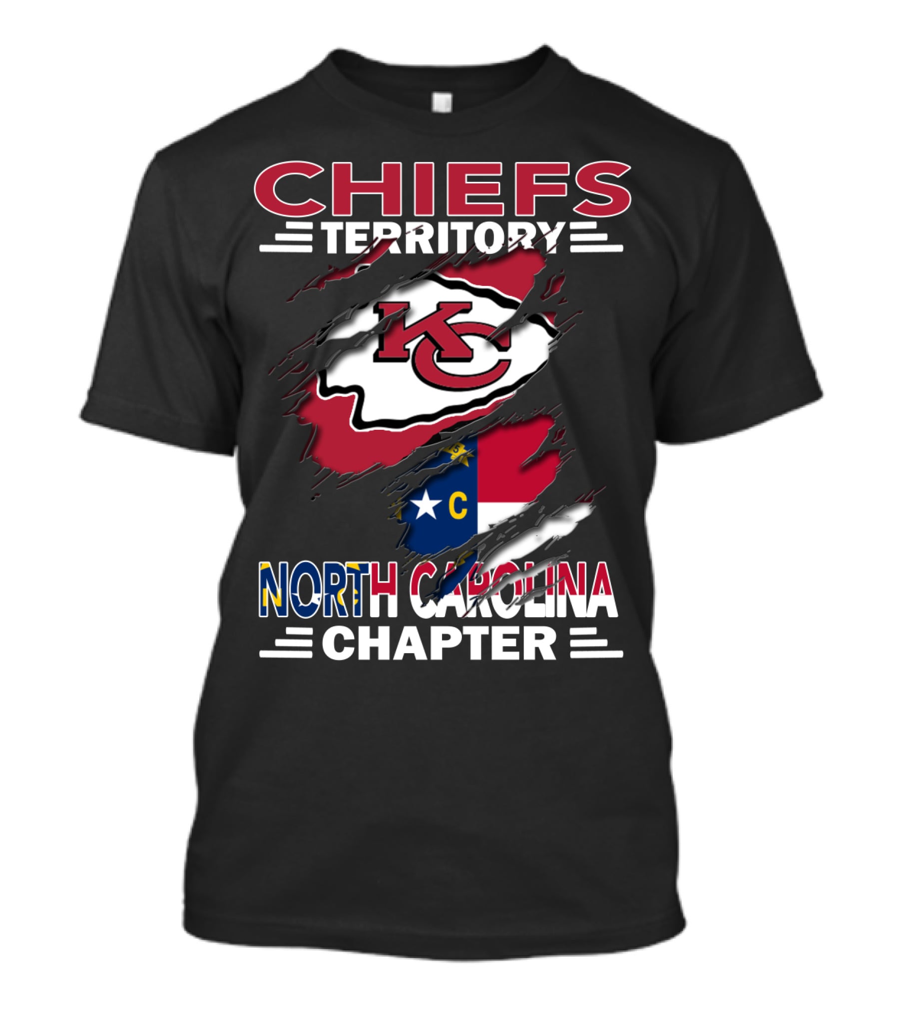 Chiefs Territory KC Logo North Carolina Chapter T-Shirt