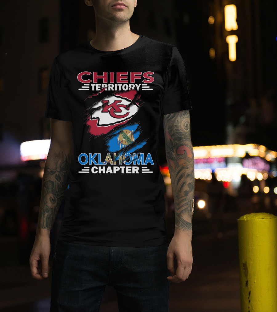 Chiefs Territory Oklahoma Chapter KC Logo And State Flag Combo T-Shirt