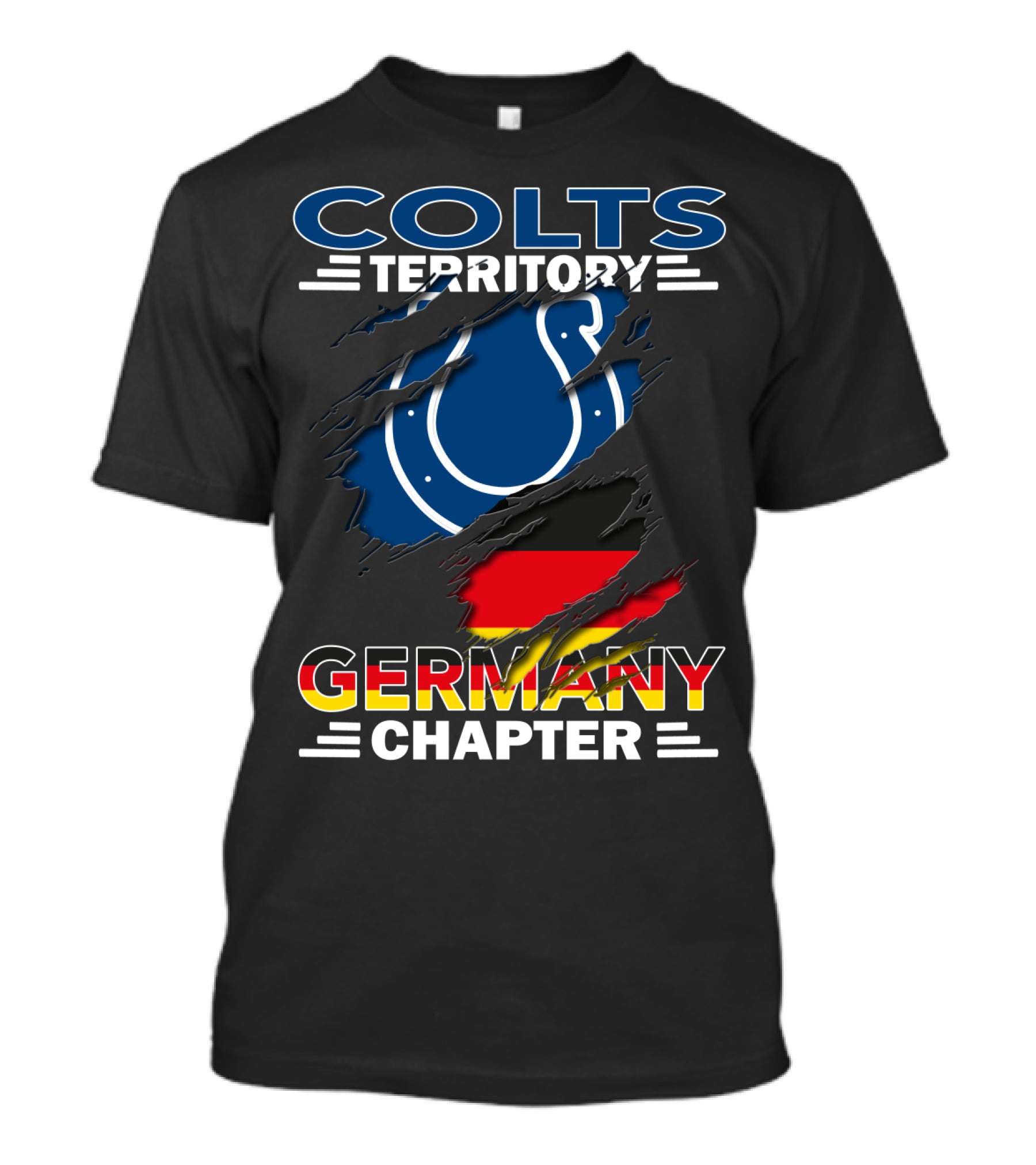 Colts Territory Germany Chapter German Flag And Horse Shoe T-Shirt