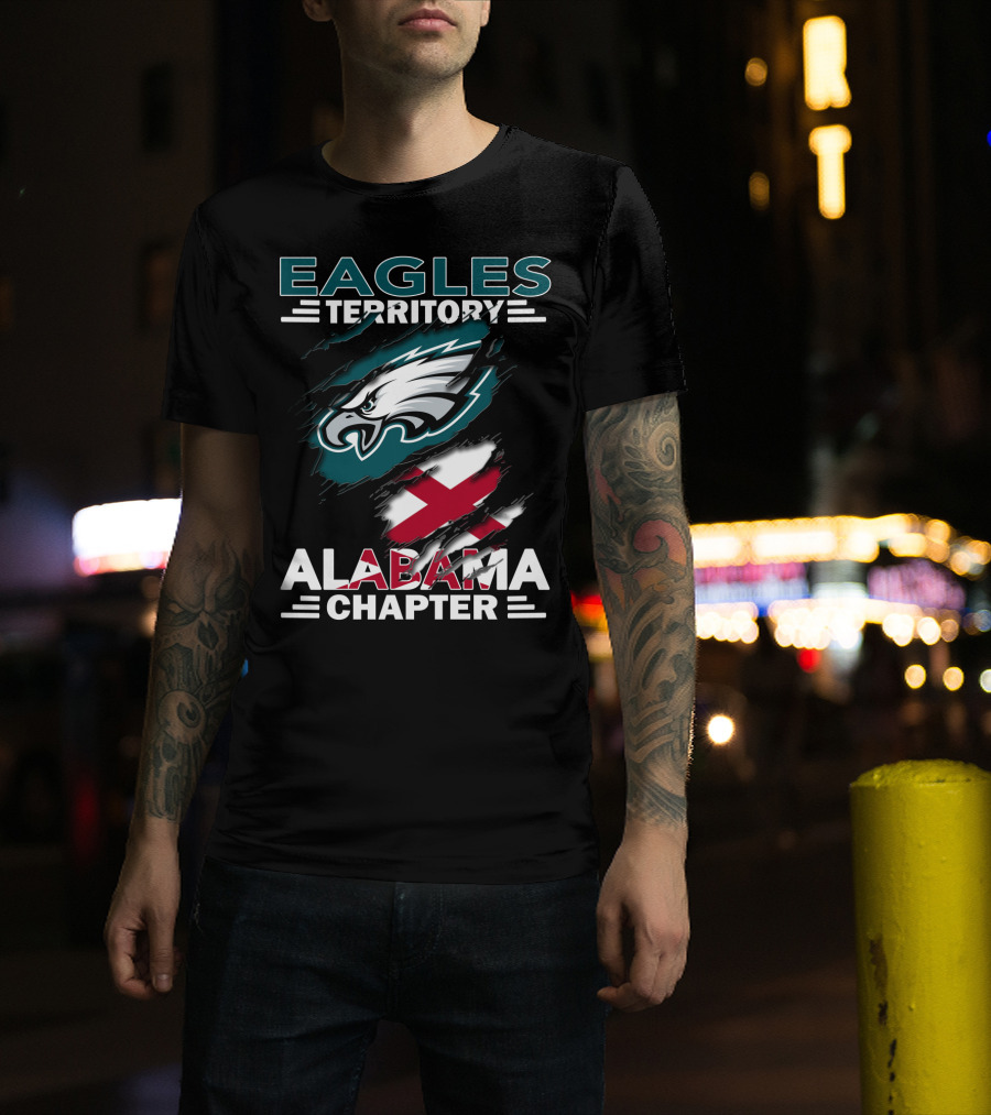 Eagles Territory Alabama Chapter Ripped Flag T-Shirt