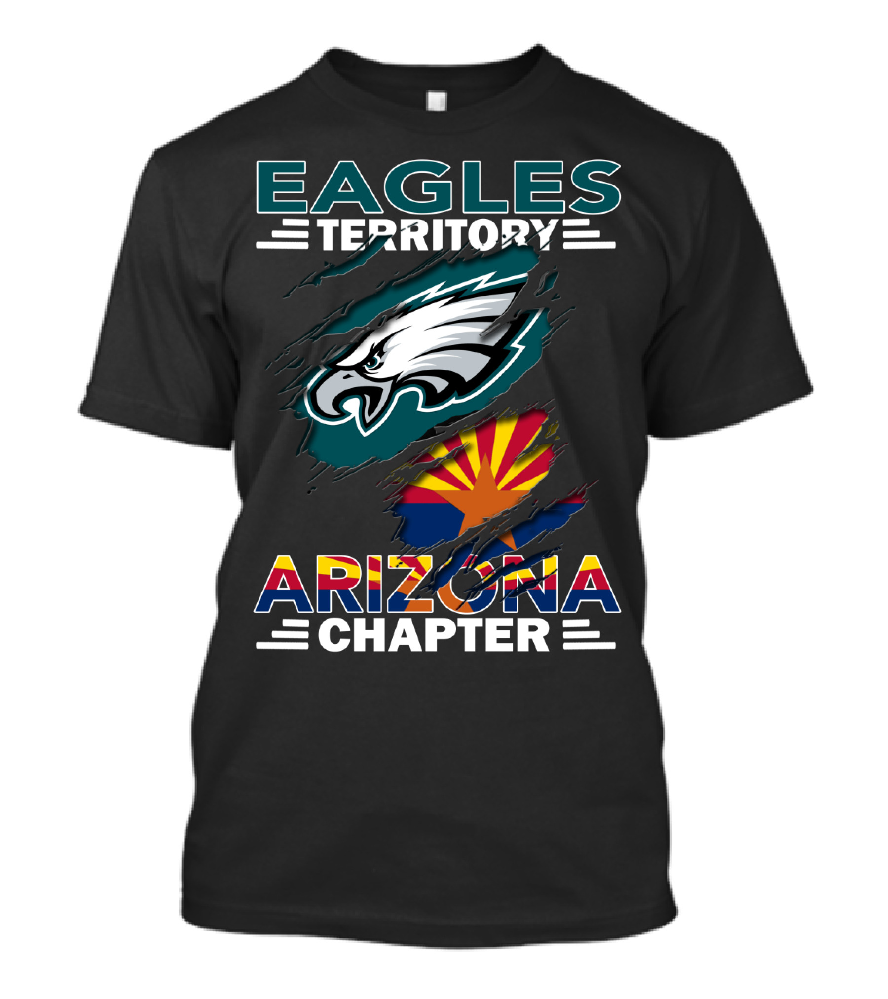 Eagles Territory Arizona Chapter Nfl Fan Club Arizona Flag And Eagles T-Shirt