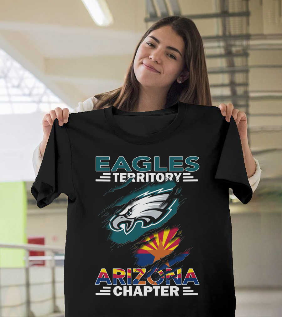 Eagles Territory Arizona Chapter Nfl Fan Club Arizona Flag And Eagles T-Shirt