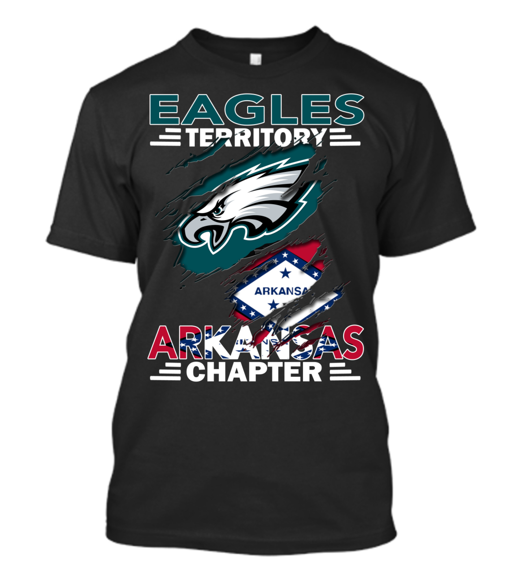 Eagles Territory Arkansas Chapter Philadelphia Logo Razorback Flag T-Shirt