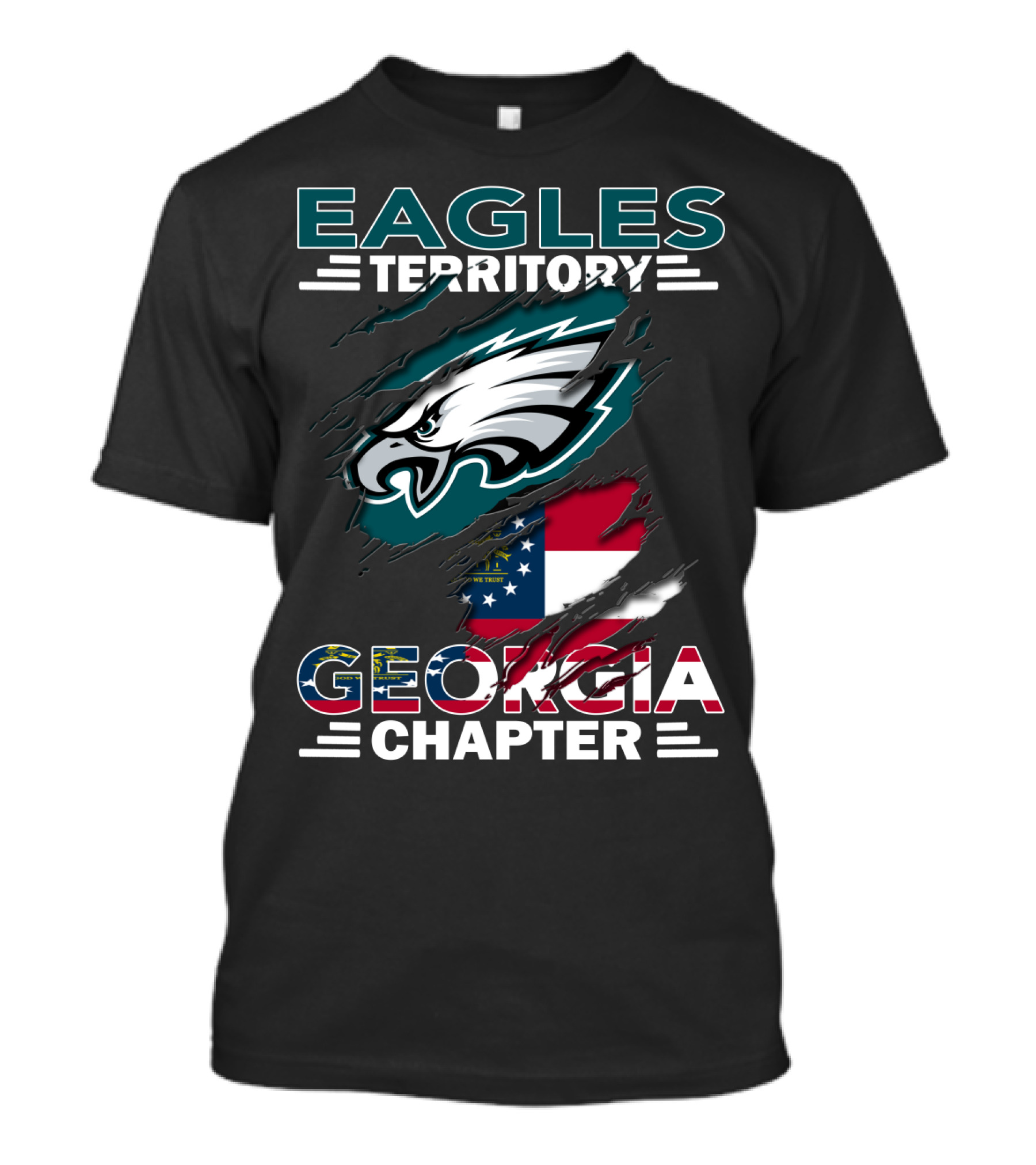 Eagles Territory Georgia Chapter Flag Featuring Team Logo T-Shirt