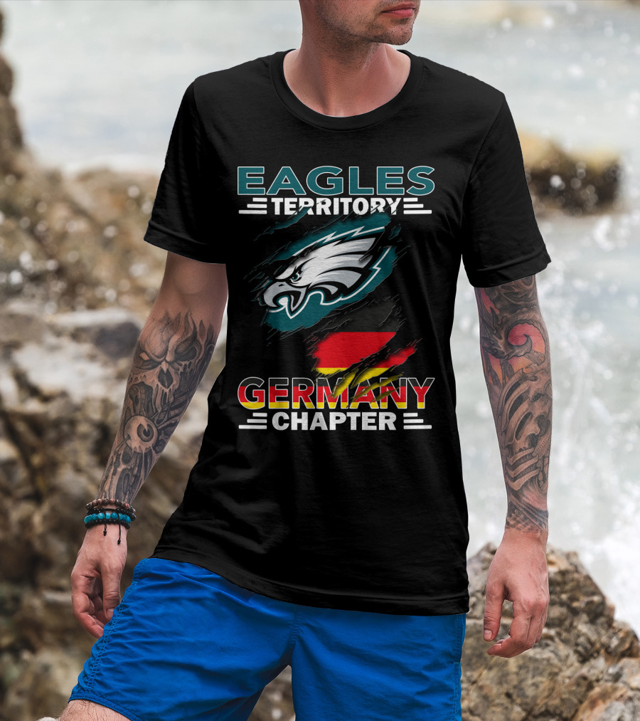 Eagles Territory Germany Chapter Philadelphia Logo Flag Colors T-Shirt